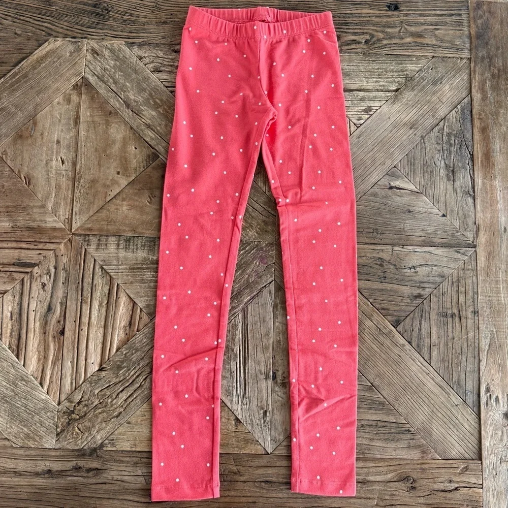 NWOT Cat & Jack Pink Polka Dot Girls Leggings Slim Medium 7/8